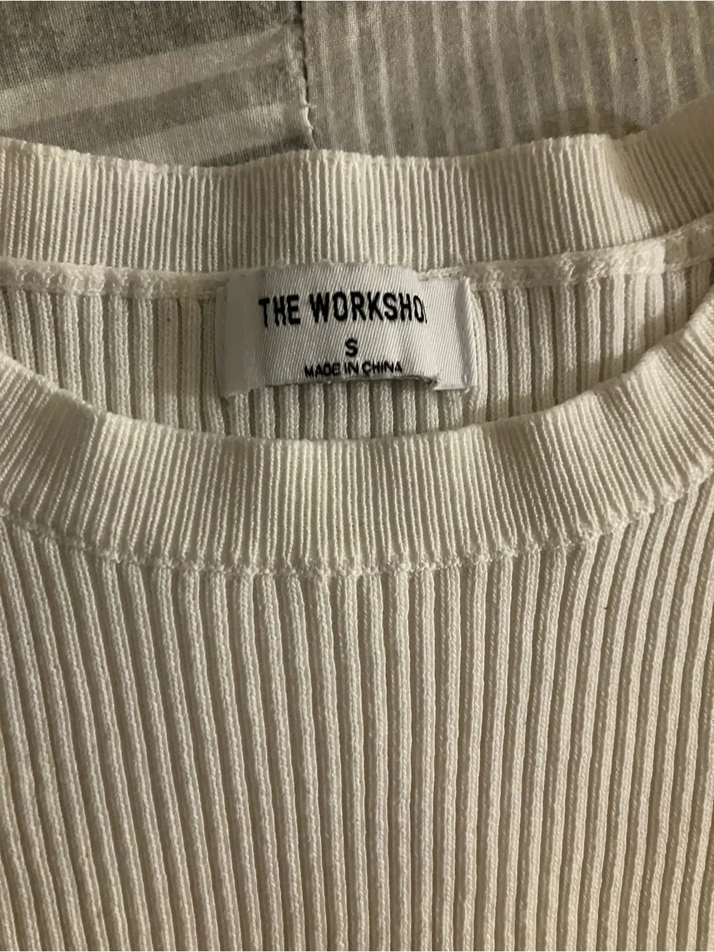 White Ribbed Tee - Picture 2 of 7